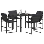 Conjunto de Comedor de Jardín 5 pcs Negro y gris oscuro