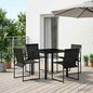 Conjunto de Comedor de Jardín 5 pcs Negro Textileno y acero