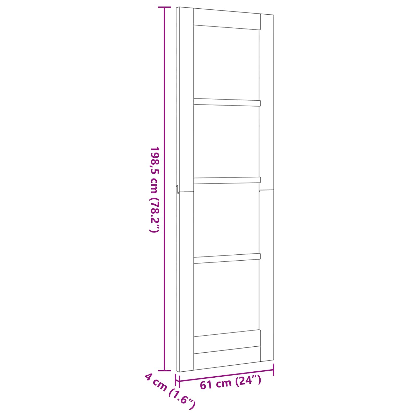 Puerta Interior Blanco 61 x 198,5 cm Madera contrachapada