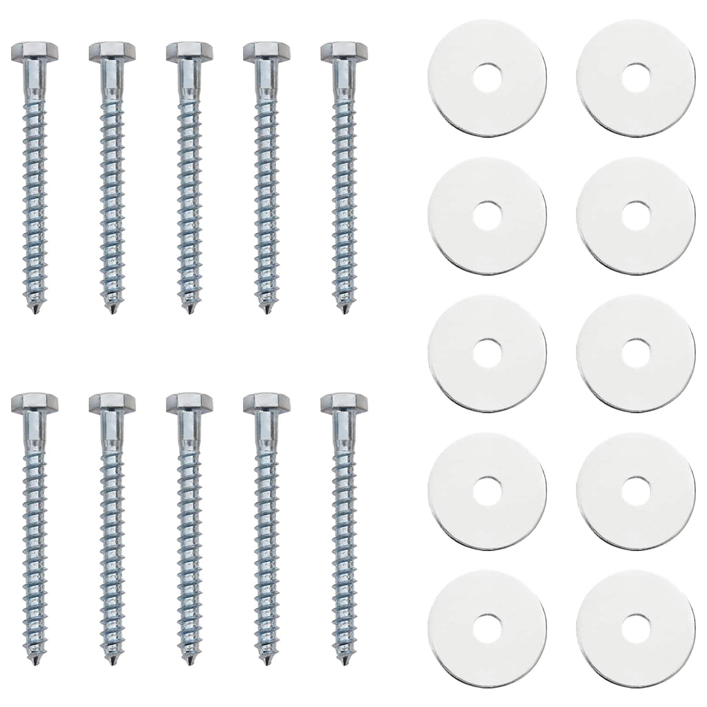 Ancla de tierra 10 pcs Plateado Ø10 x 30 cm Metal galvanizado