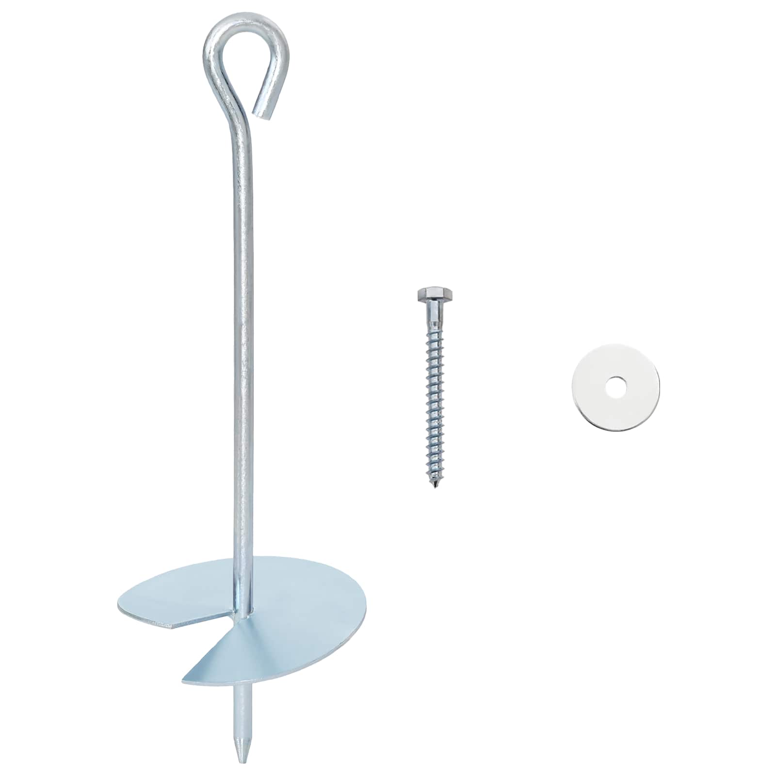 Ancla de tierra 10 pcs Plateado Ø10 x 30 cm Metal galvanizado