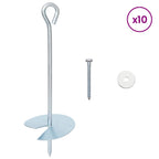 Ancla de tierra 10 pcs Plateado Ø10 x 30 cm Metal galvanizado