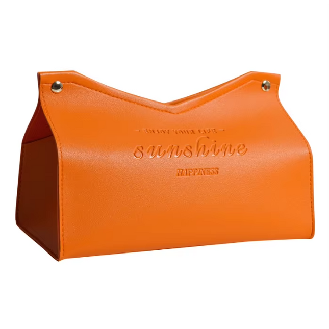 Colourful faux leather tissue box