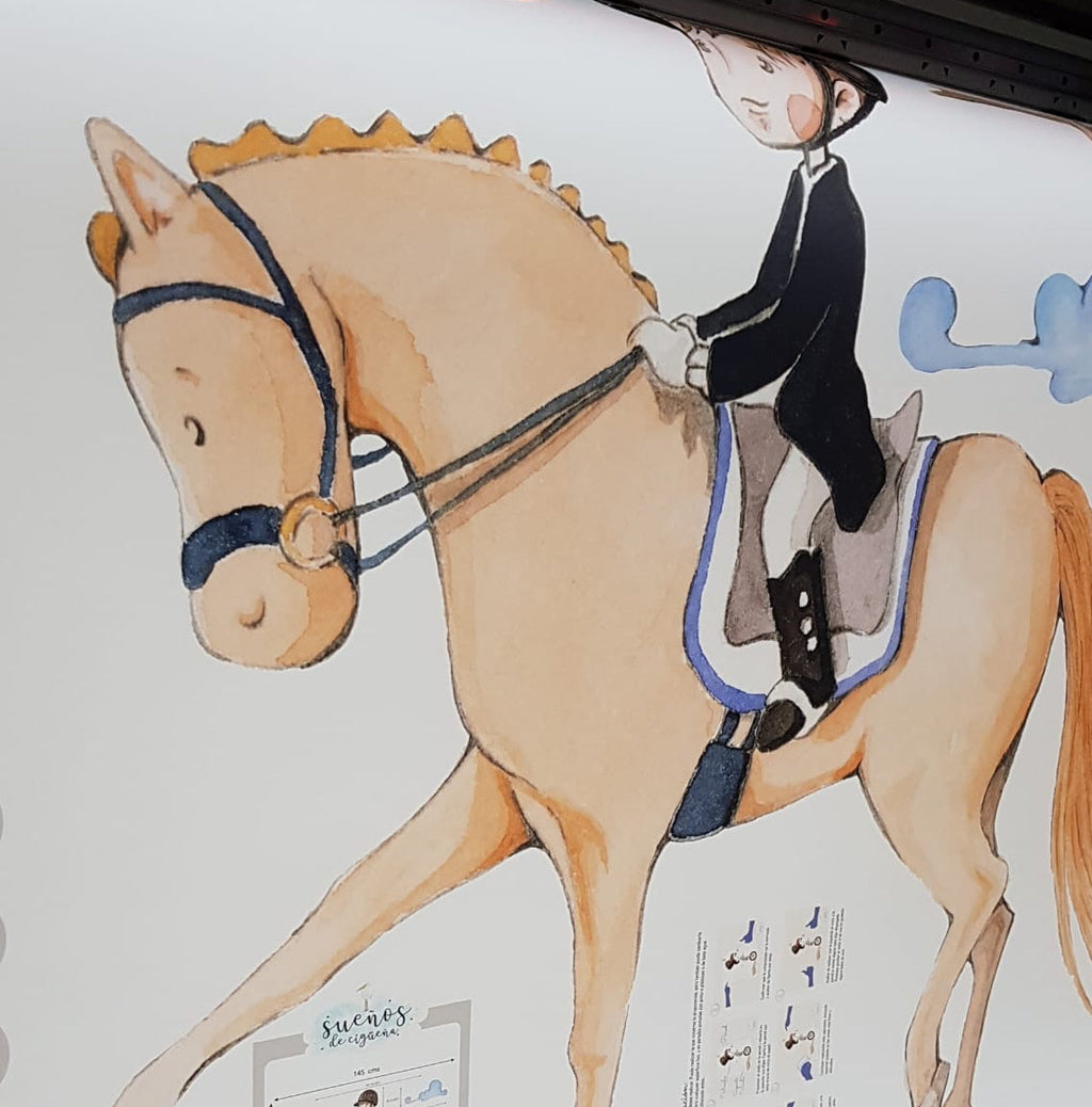 Autocolante decorativo infantil em vinil com a palavra "RIDER" (Motociclista) | Desenhado à mão