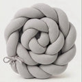 Cotton crib bumper braid, 210 cm | grey and safe