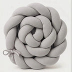 Cotton crib bumper braid, 210 cm | grey and safe