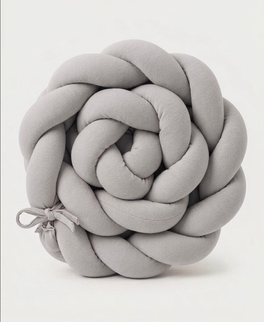 Cotton braid for crib 180 cm grey | baby safety