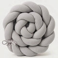 Trenza protector de cuna de algodón 210cm | gris y segura