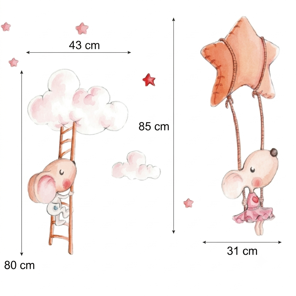 Vinilo decorativo infantil Subiendo a las nubes | Para niños