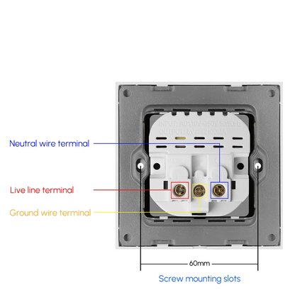 Enchufe con USB estándar europeo de panel recto blanco