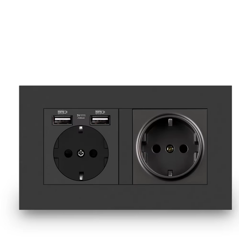 Toma de corriente EU con USB doble Serie B1EnchufesHardware > Power & Electrical Supplies > Power Outlets & Sockets > Wall Outlets