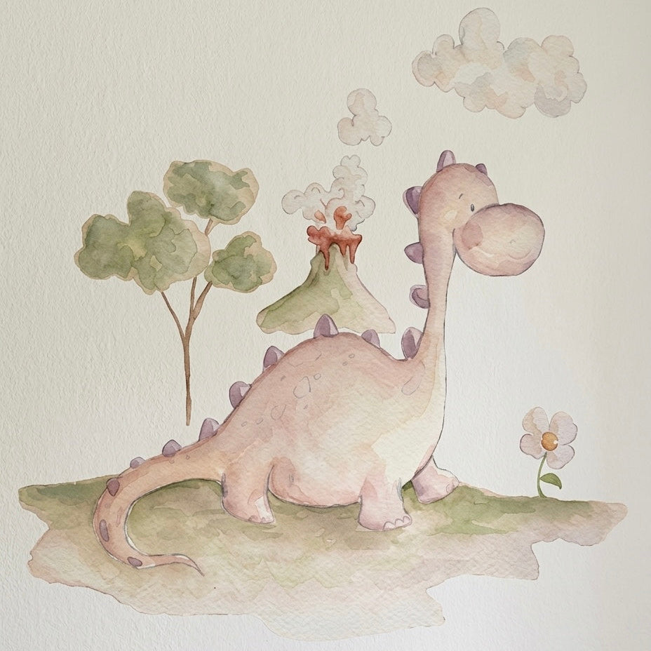 Vinilo decorativo infantil dinosaurio Rex 149x99cm | Pintado a mano