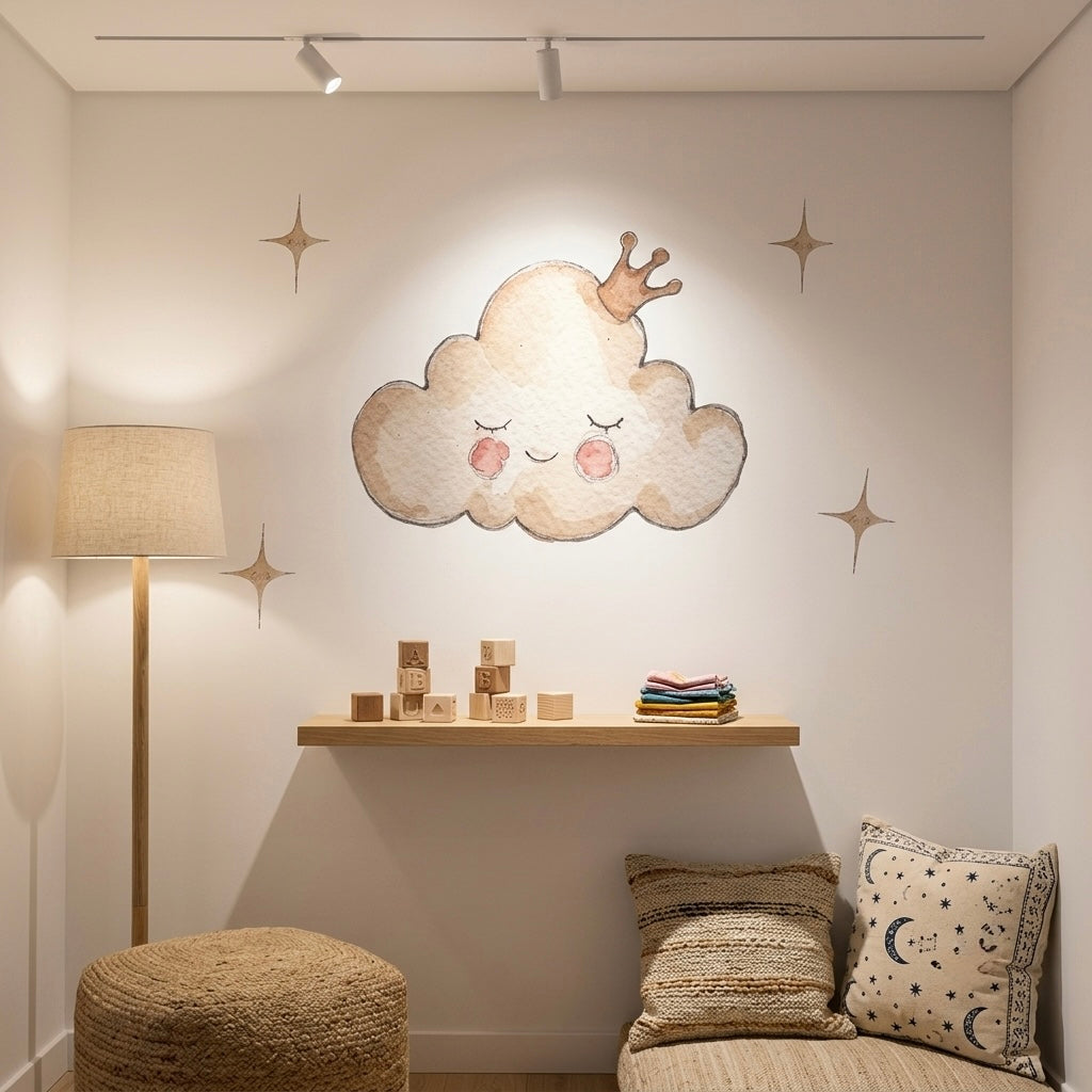 Vinilo infantil de nube Small 80x65cm | ilustrado a mano