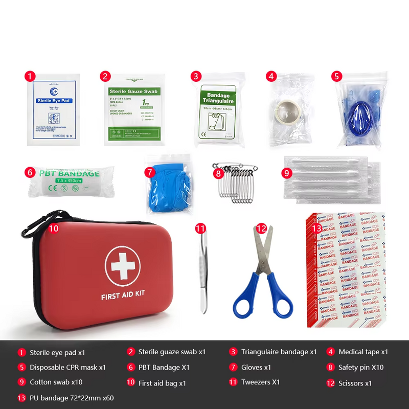 Kit de primeros auxilios portátil de 90 piezas para hogar y aventurasKit de emergenciasHealth & Beauty > Health Care > First Aid > First Aid Kits
