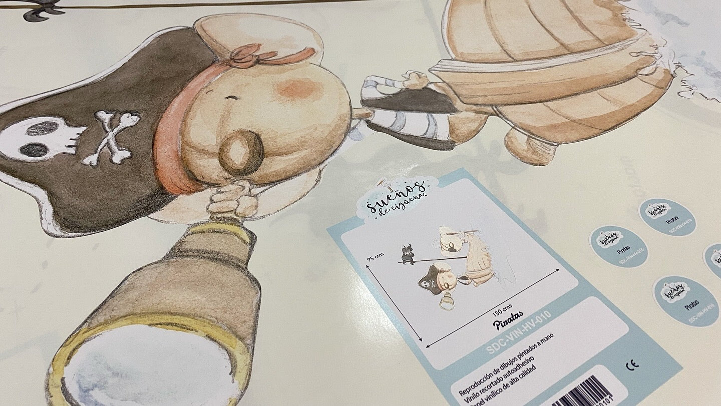 Vinilo decorativo para niños piratas | alta calidad