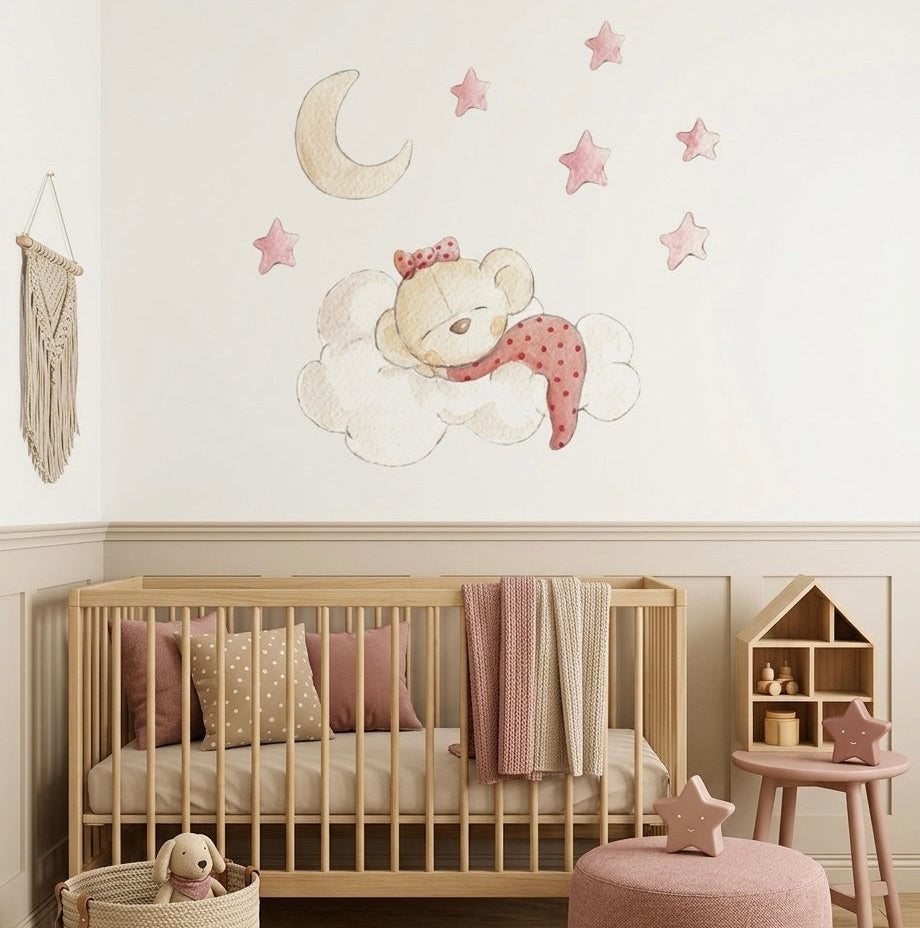 Children's decorative vinyl on the cloud with hand-drawn drawings