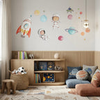 Decorative vinyl fabric for children with planets | astronauts
