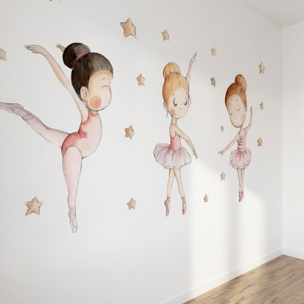Vinilo decorativo infantil BAILAMOS | Pintado a mano para niños