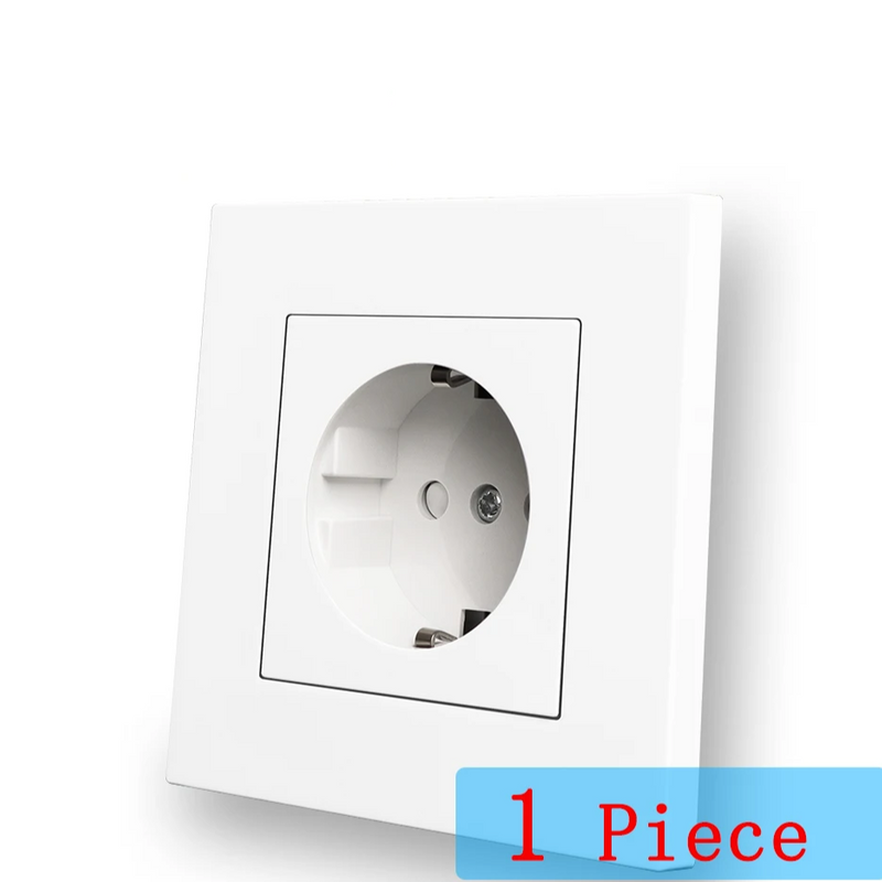 Enchufe de pared estándar europeo de PC de alta calidad en color blancoEnchufes