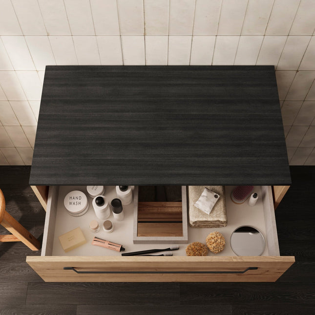 Mueble de baño sin lavabo con encimera roble ostippo ebony | 1_ES