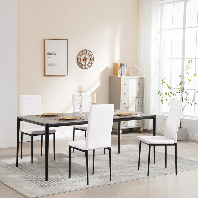 Set de 4 sillas modernas de cuero con respaldo alto y asiento acolchadoSillasFurniture > Chairs > Kitchen & Dining Room Chairs