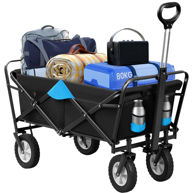 Carrito de jardín plegable 100 L | 4 ruedas giratorias 180° (carga 80 kg)CarritosSporting Goods > Outdoor Recreation > Camping & Hiking