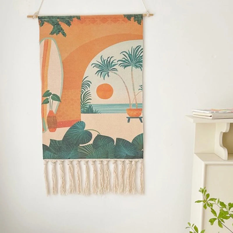 Tapiz de macramé para colgar en la pared estilo bohemioCuadros