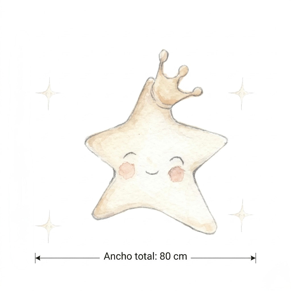 Estrela de vinil infantil pequena STAR 80x80cm | decoração de canto