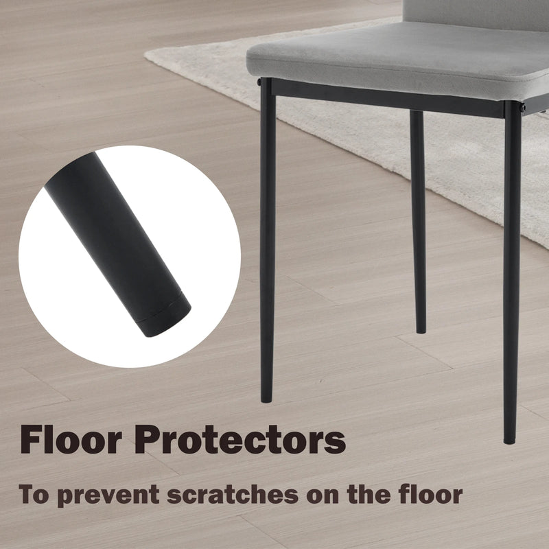 Set de 4 sillas modernas de terciopelo con respaldo alto y asiento acolchadoSillasFurniture > Chairs > Kitchen & Dining Room Chairs