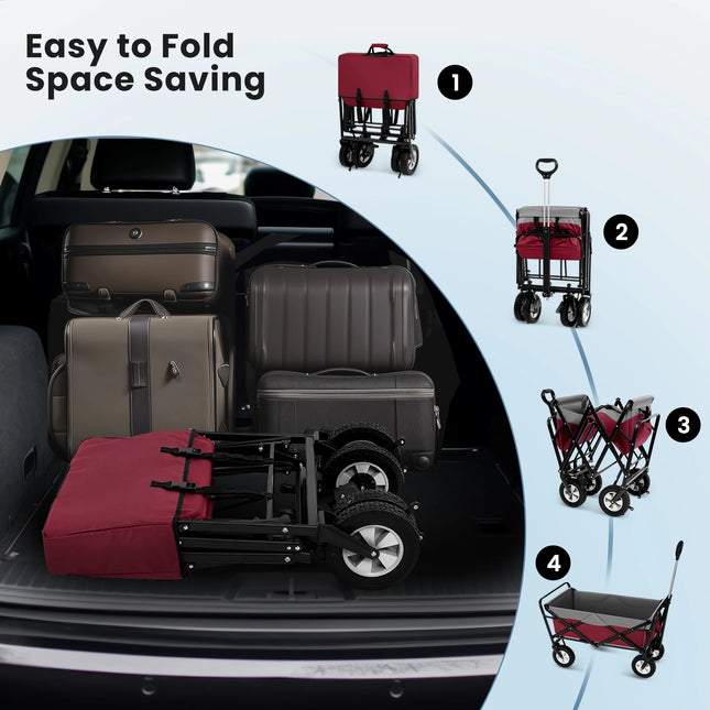 Carrito de jardín plegable 100 L | 4 ruedas giratorias 180° (carga 80 kg)CarritosSporting Goods > Outdoor Recreation > Camping & Hiking