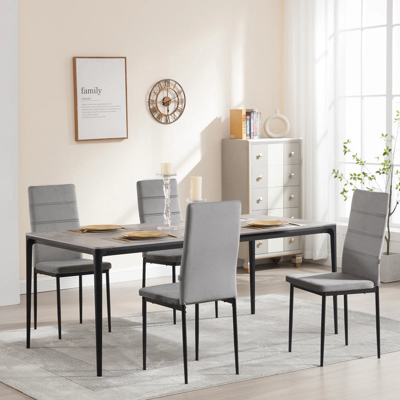 Set de 4 sillas modernas de terciopelo con respaldo alto y asiento acolchadoSillasFurniture > Chairs > Kitchen & Dining Room Chairs
