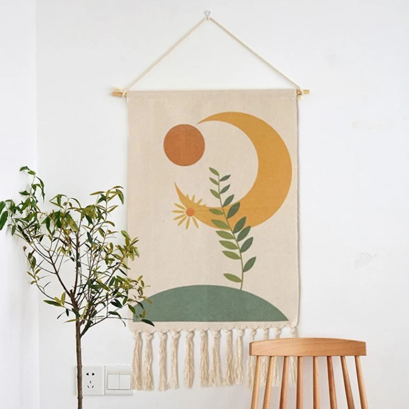 Tapiz de macramé para colgar en la pared estilo bohemioCuadros