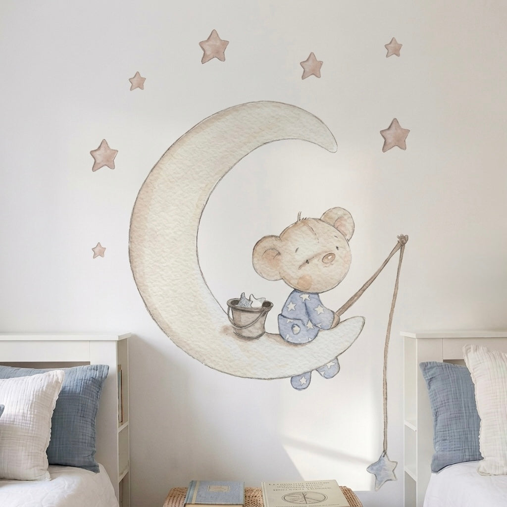Children's decorative vinyl on the moon | Hand-painted