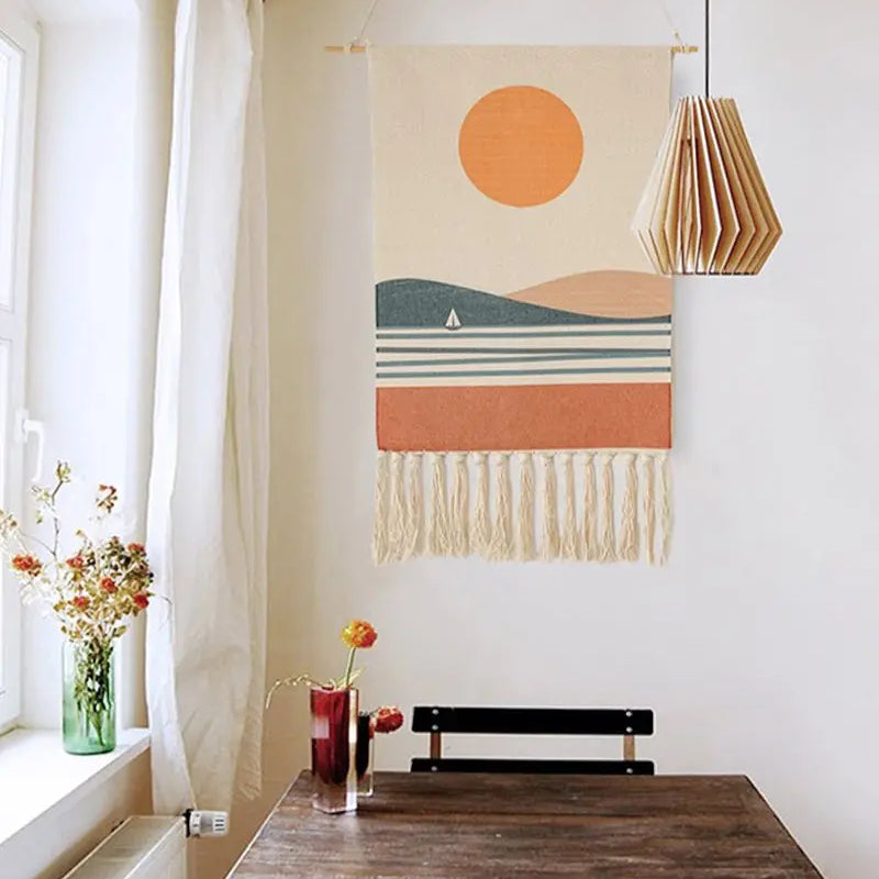 Tapiz de macramé para colgar en la pared estilo bohemioCuadros