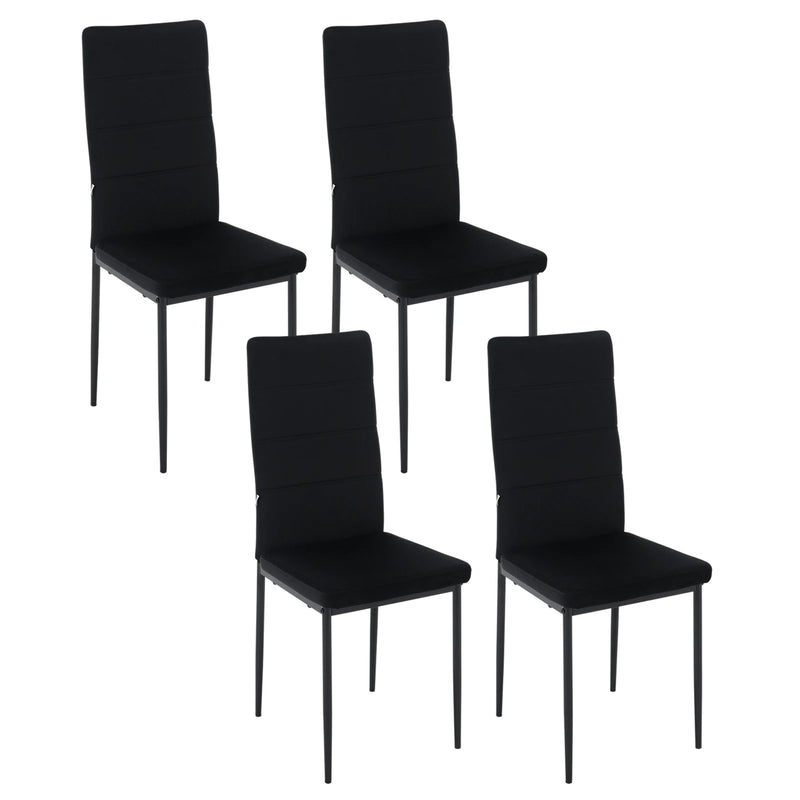 Set de 4 sillas modernas de terciopelo con respaldo alto y asiento acolchadoSillasFurniture > Chairs > Kitchen & Dining Room Chairs