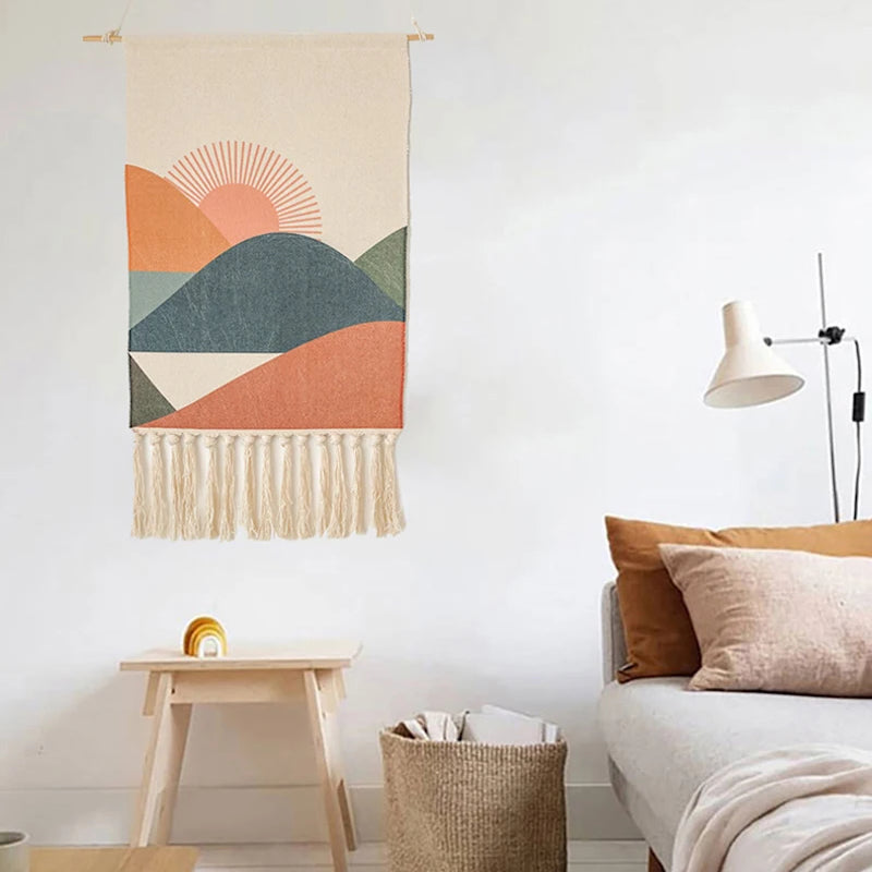 Tapiz de macramé para colgar en la pared estilo bohemioCuadros