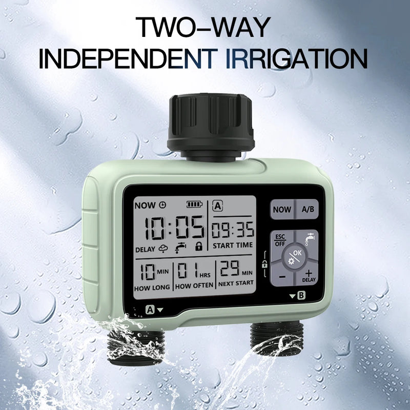 Temporizador de riego automático con pantalla LCD y 2 salidasRiegoHome & Garden > Lawn & Garden > Watering & Irrigation > Irrigation Systems