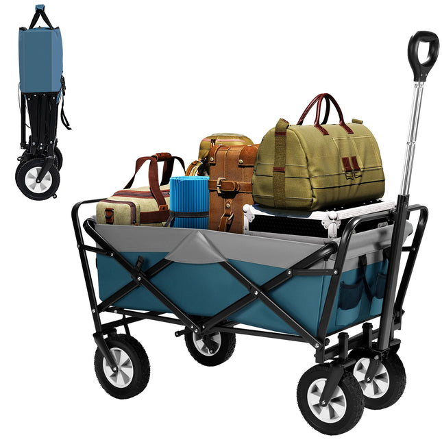 Carrito de jardín plegable 100 L | 4 ruedas giratorias 180° (carga 80 kg)CarritosSporting Goods > Outdoor Recreation > Camping & Hiking