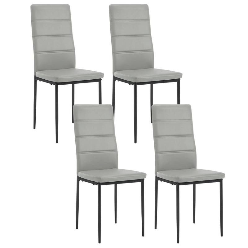 Set de 4 sillas modernas de cuero con respaldo alto y asiento acolchadoSillasFurniture > Chairs > Kitchen & Dining Room Chairs