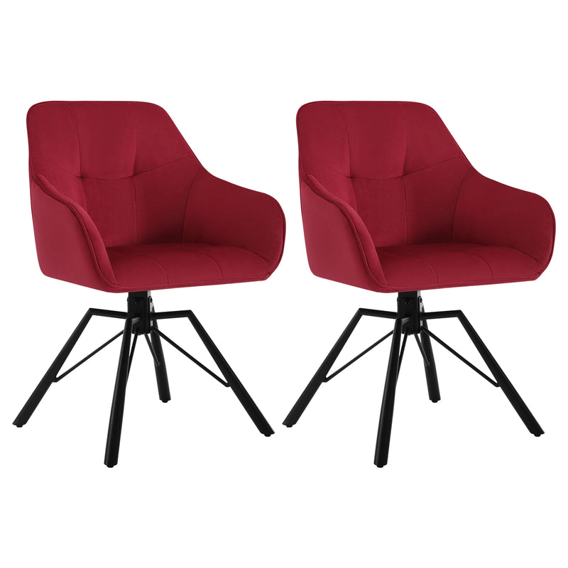 Set de 2 sillas giratorias de terciopelo con reposabrazos para comedorFurniture > Chairs > Kitchen & Dining Room Chairs