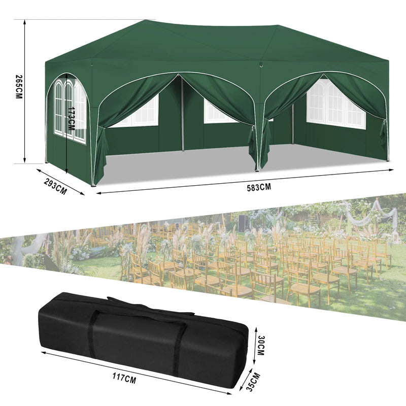 Carpa plegable 3×6 m con 6 laterales | altura regulable, impermeable y UV50+, con bolsaCarpasHome & Garden > Lawn & Garden > Outdoor Living > Outdoor Structures > Canopies & Gazebos > Canopies