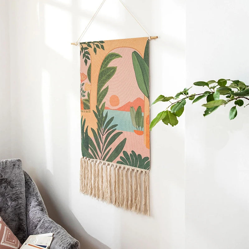 Tapiz de macramé para colgar en la pared estilo bohemioCuadros