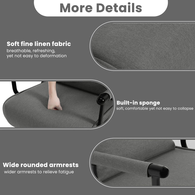 Sillón cama 3-en-1 plegable de lino | respaldo 5 posiciones, cojín extraíble y estructura metálica (150 kg)SillonesFurniture > Chairs > Chaises > Armless Chaises