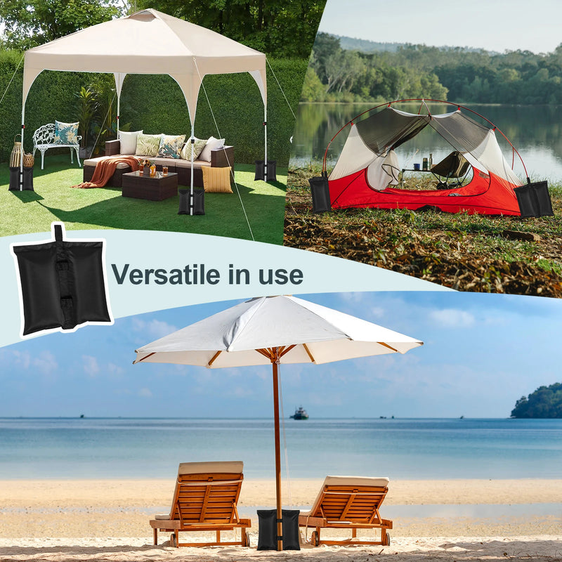 Bolsas de lastre resistentes para carpas, sombrillas o tiendas de campaña, pack 4 unidadesLastresHome & Garden > Lawn & Garden > Outdoor Living > Outdoor Structures > Canopy & Gazebo Accessories > Canopy Weights