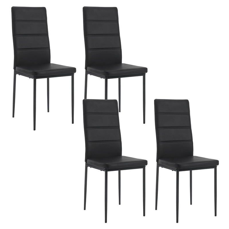 Set de 4 sillas modernas de cuero con respaldo alto y asiento acolchadoSillasFurniture > Chairs > Kitchen & Dining Room Chairs