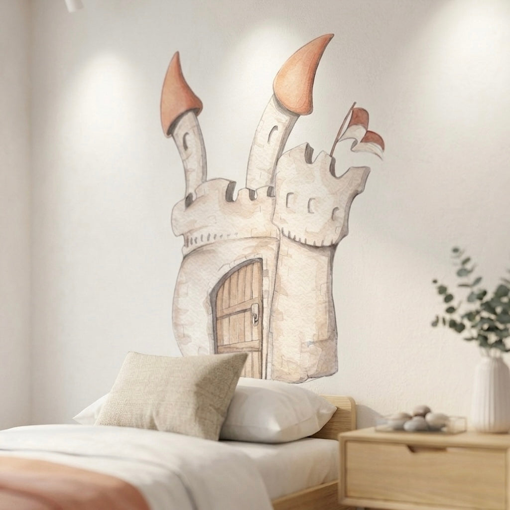 Castle headboard vinyl | Hand-painted for children