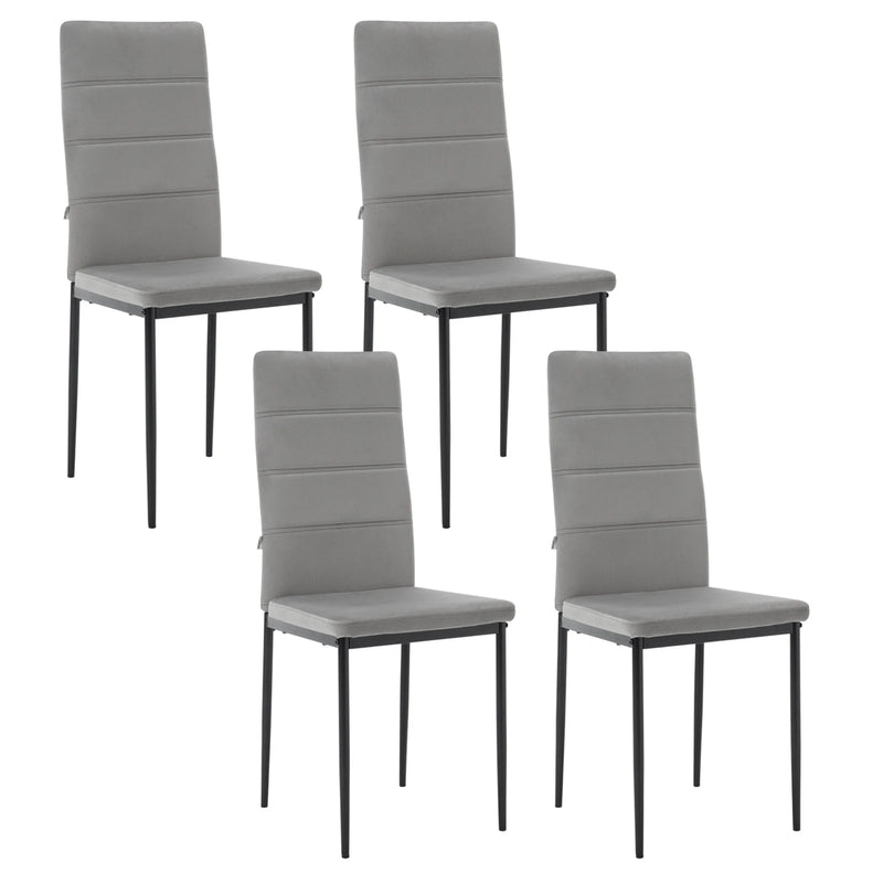 Set de 4 sillas modernas de terciopelo con respaldo alto y asiento acolchadoSillasFurniture > Chairs > Kitchen & Dining Room Chairs