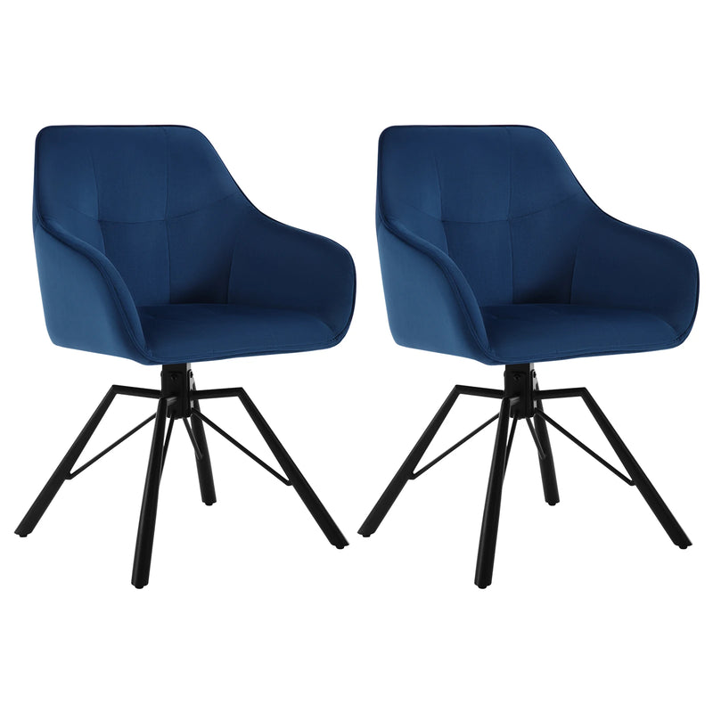 Set de 2 sillas giratorias de terciopelo con reposabrazos para comedorFurniture > Chairs > Kitchen & Dining Room Chairs