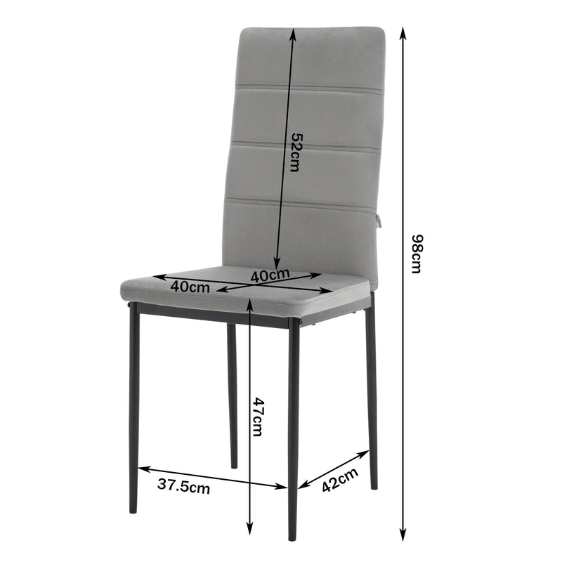 Set de 4 sillas modernas de terciopelo con respaldo alto y asiento acolchadoSillasFurniture > Chairs > Kitchen & Dining Room Chairs