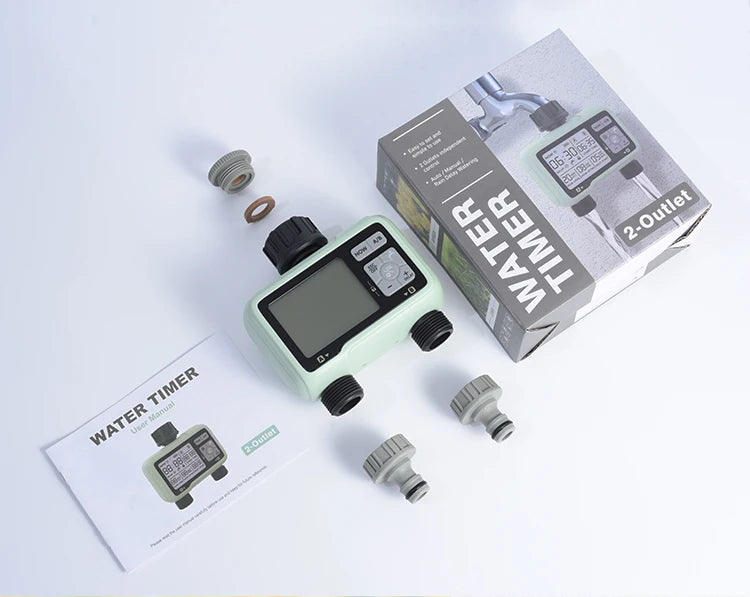 Temporizador de riego automático con pantalla LCD y 2 salidasRiegoHome & Garden > Lawn & Garden > Watering & Irrigation > Irrigation Systems